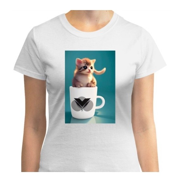 Playera Gatito Yazbek Para Mujer