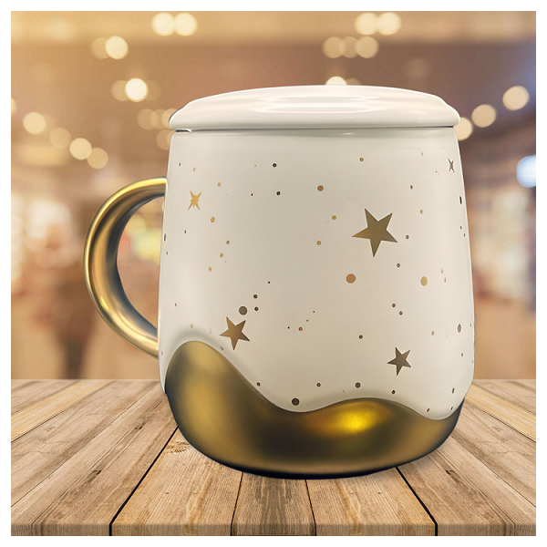 Taza Blanca Estrellas