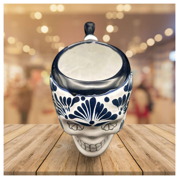 Taza Calavera Azul de Talavera